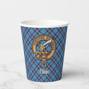Vasos De Papel Clan Elliot Escudo sobre las antiguas tazas de pap