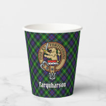 Clan Farquharson Escudo sobre las tazas de papel d