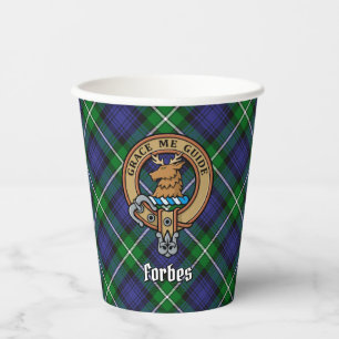 Vasos De Papel Clan Forbes Escudo sobre Tartán