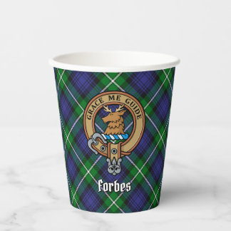 Vasos De Papel Clan Forbes Escudo sobre Tartán