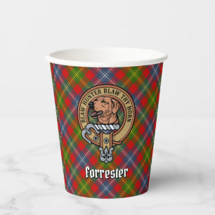 Vasos De Papel Clan Forrester Escudo sobre Tartán