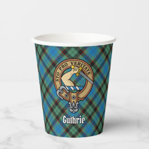 Vasos De Papel Clan Guthrie Escudo por Tartán