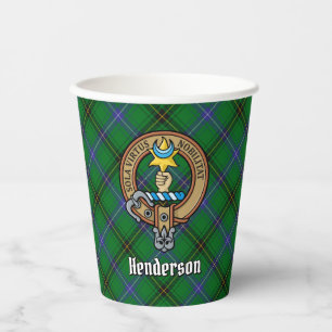 Vasos De Papel Clan Henderson Escudo sobre Tartán