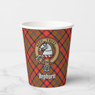 Vasos De Papel Clan Hepburn Escudo sobre Tartán