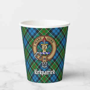 Vasos De Papel Clan Kirkpatrick Escudo sobre Tartán