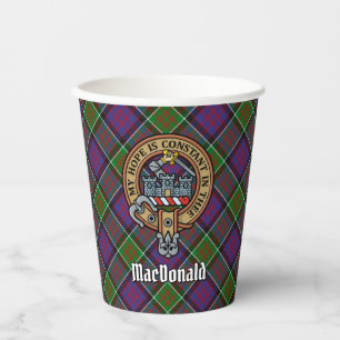 Vasos De Papel Clan MacDonald de Clanranald Escudo sobre Tartán