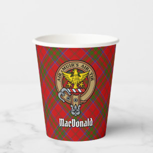 Vasos De Papel Clan MacDonald de Keppoch Escudo sobre Tartán