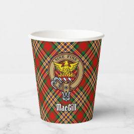 Vasos De Papel Clan MacGill Escudo sobre tazas de papel de Tartán