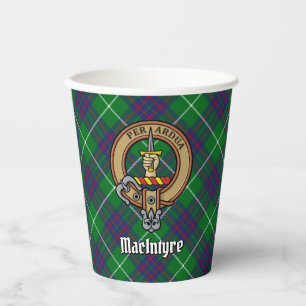 Vasos De Papel Clan MacIntyre Escudo sobre la caza de tartán