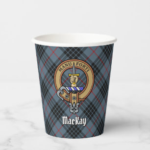 Vasos De Papel Clan MacKay Escudo sobre Blue Tartán