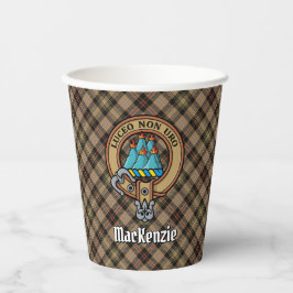 Vasos De Papel Clan MacKenzie Escudo sobre Brown Hunting Tartán