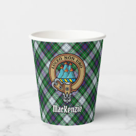 Vasos De Papel Clan MacKenzie Escudo sobre copas de papel Tartán