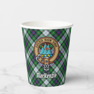 Vasos De Papel Clan MacKenzie Escudo sobre copas de papel Tartán