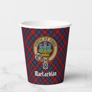 Vasos De Papel Clan MacLachlan Escudo sobre Tartán