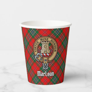 Vasos De Papel Clan MacLean Escudo sobre Tartán