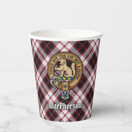Vasos De Papel Clan MacPherson Escudo sobre la caza de tartán