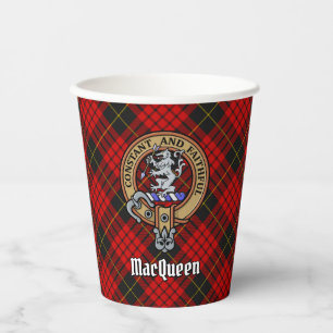 Vasos De Papel Clan MacQueen Crest sobre Tartán