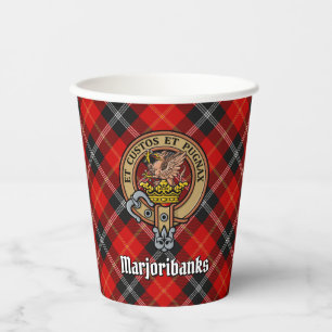 Vasos De Papel Clan Marjoribanks Escudo sobre Tartán