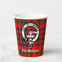 Vasos De Papel Clan Matheson Escudo Badge y Tartán