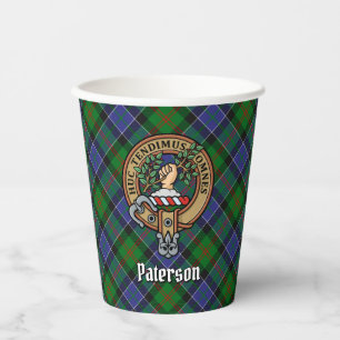 Vasos De Papel Clan Paterson Escudo sobre Tartán