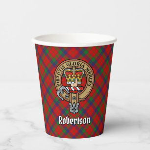 Vasos De Papel Clan Robertson Escudo sobre Tartán