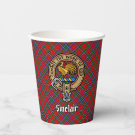 Vasos De Papel Clan Sinclair Escudo sobre Tartán