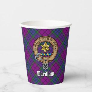 Vasos De Papel Clan Wardlaw Escudo sobre Tartán