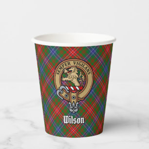 Vasos De Papel Clan Wilson Escudo sobre Tartán Moderno