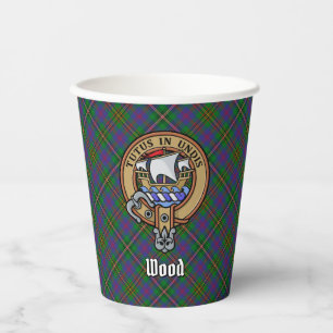 Vasos De Papel Clan Wood Escudo sobre Tartán