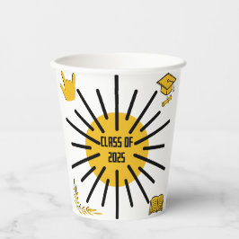 Vasos De Papel Clase de 2025 - Sunshine