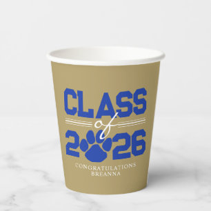 Vasos De Papel Clase de graduación con huella de pata de bronce,