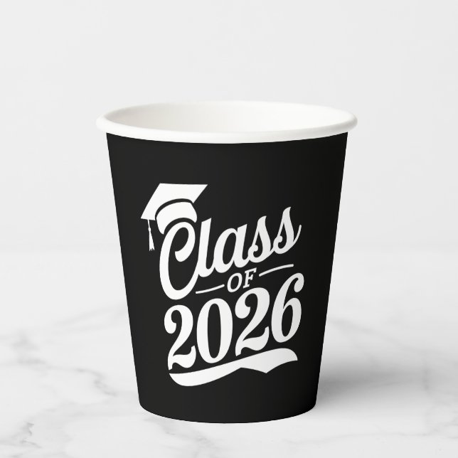 Vasos De Papel Clase De Graduación Orgullosa De 2026 (Anverso)