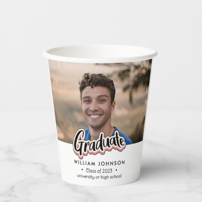 Vasos De Papel Clase de Invitación de graduación de la taza de pa (Anverso)