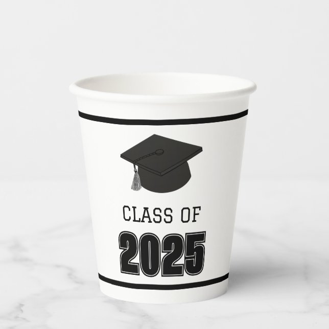 Vasos De Papel Clase de negro y blanco 2025 (Anverso)