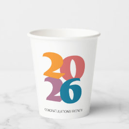 Vasos De Papel Clase de Parte de Graduación de Vibes Retro de 202