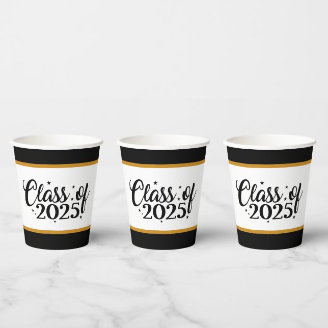 Vasos De Papel Clase Graduada De 2025 (Multi)