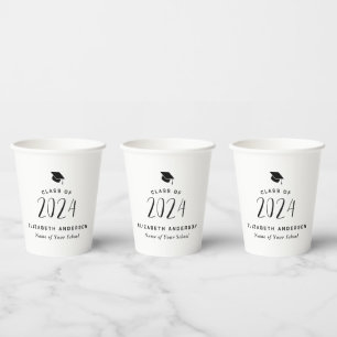Vasos De Papel Clase Minimalista moderna del Partido de Graduació
