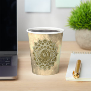 Vasos De Papel Clásico Colorido Mandala Estilo India 4