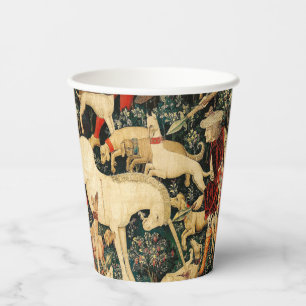 Vasos De Papel Clásico medieval de Tapestries de Unicornio defien