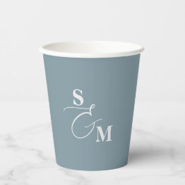 Vasos De Papel Clásico Monograma Moderno Ampersand Boda