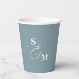 Vasos De Papel Clásico Monograma Moderno Ampersand Boda