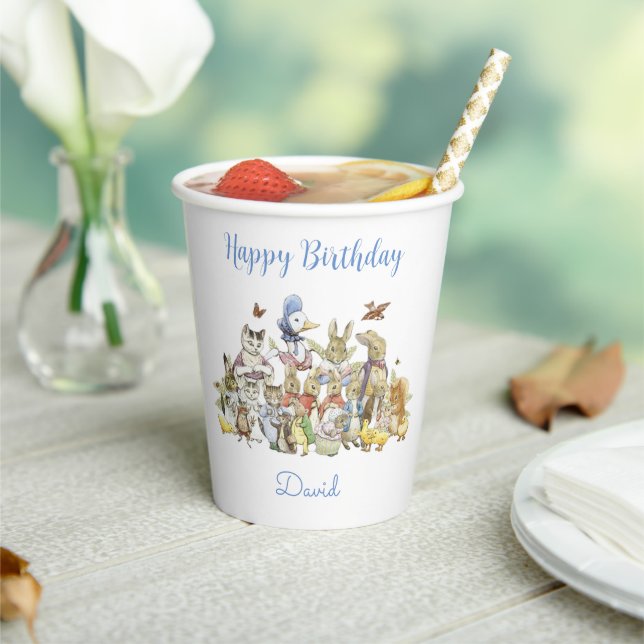 Vasos De Papel Clásico Peter the Rabbit Birday Paper cup (in situ)