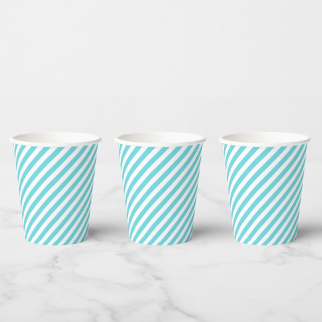 Vasos De Papel Classic blue and white diagonal stripes (Multi)