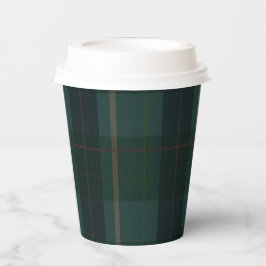 Vasos De Papel Classic Dark Green Tartan Plaid 