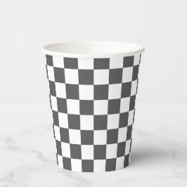 Vasos De Papel Classic dark grey checkerboard