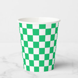 Vasos De Papel Classic green checkered
