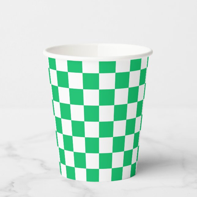 Vasos De Papel Classic green checkered  (Izquierda)