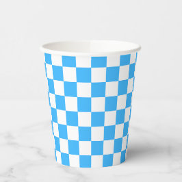 Vasos De Papel Classic light blue checkerboard