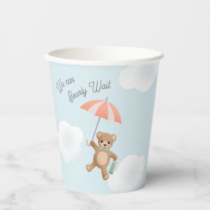 Vasos De Papel Classic Teddy Bear Pastel Bearly Wait Baby Shower