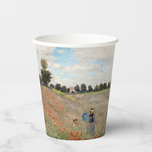 Vasos De Papel Claude Monet - Campo de amapola (Anverso)